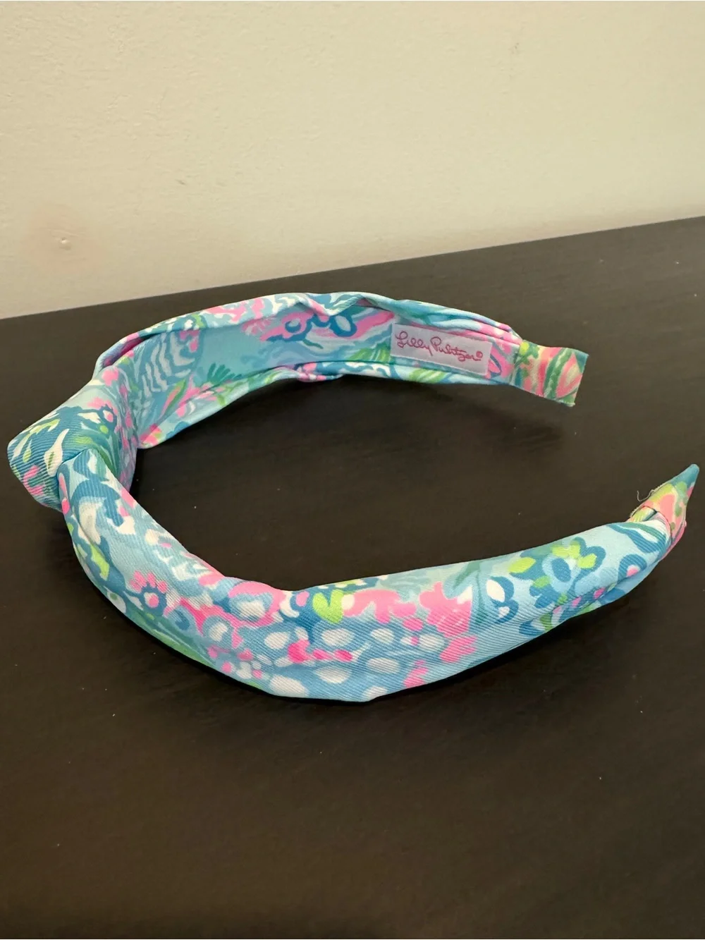 Lilly Pulitzer Girls Knotted Headband in Blue, Pink & Green Floral